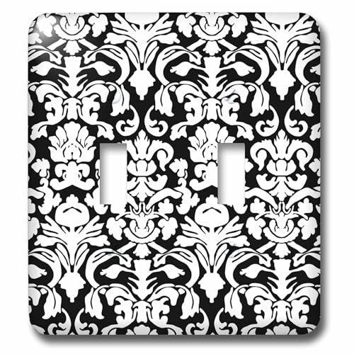 Interruptor doble multicolor con placa resistente damasco elegante diseño 3dRose lsp_76578_2 2