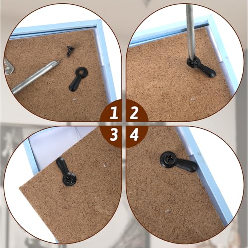 Image of 100 PCS Picture Frame Backing Clips, Metal Picture Frame Turn Buttons Fasteners with 100 Pieces Screws Pictures Framing Hardware for Photos Hanging DIY Crafts Drawings Posters(Black)