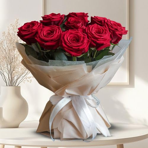 FLORANET Radiant Bouquet – 10 Red Roses beautifully arranged, perfect for Anniversary, Birthday, Wedding, Love, Romance, Congratulations, Mother’s Day (Same Day Delivery Available).-picture-35
