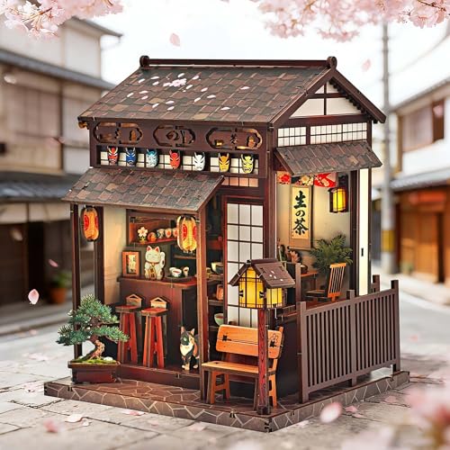 Book Nook Kit Sakura Tea Pavilion 3D Wooden Puzzle DIY Gift