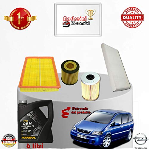 Kit tagliando filtri + olio zafira a 2.2 dti 92kw