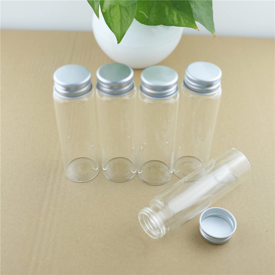 SYLALE 12 Piezas 37 * 120 mm 100 ml Frasco de Botella de Vidrio pequeño Tubo de ensayo Frasco vacío Contenedor Botellas de Almacenamiento de Especias de Vidrio amp; tarros contenedores