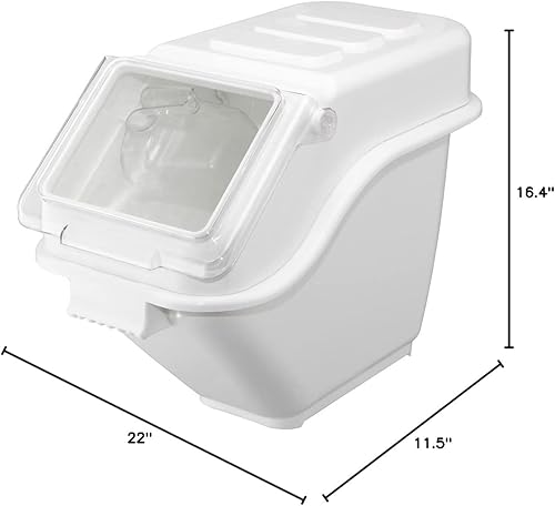 Miniatura 10 de Restaurantware Met Lux - Contenedor de ingredientes de 6 galones con tapa, contenedor de almacenamiento de alimentos, con cuchara medidora,
