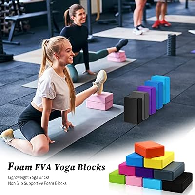 20 Pcs Foam EVA Yoga Blocks Lightweight Yoga Bricks Non Slip Supportive Foam Blocks Prop Accessories for, Pilates, Stretching and Meditation, Women Men Yogi Beginners (Multicolor)