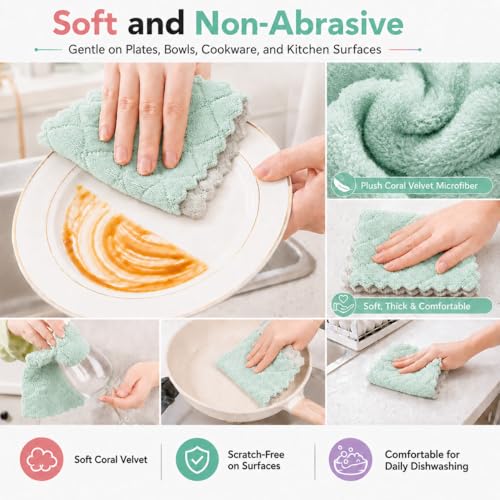 kimteny 12 Pack Dish Cloths for Washing Dishes