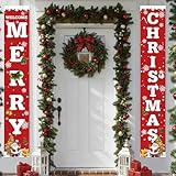 Decorazioni natalizie esterne: misura (180 x 30 cm), questo versatile banner natalizio si adatta alla maggior parte delle porte, pareti, giardini e finestre. Funziona magnificamente come decorazione per albero di Natale, cartello per portico, accessorio fotografico festivo o banner natalizi per interni.