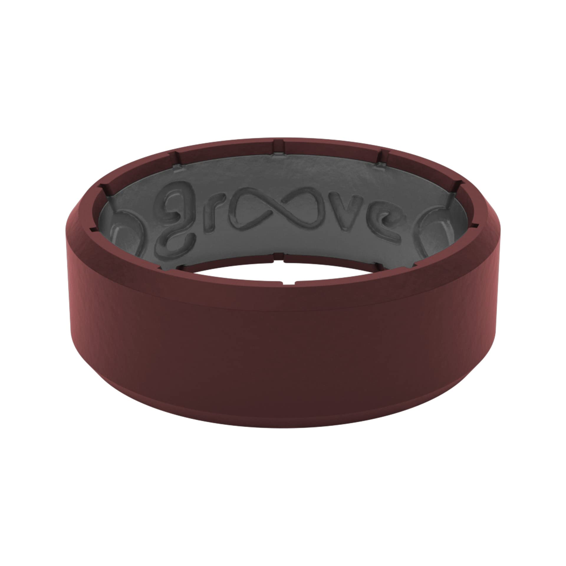 Groove Life Edge Silicone Ring - Breathable Rubber Wedding Rings for Men, Unique Design, Comfort Fit Ring