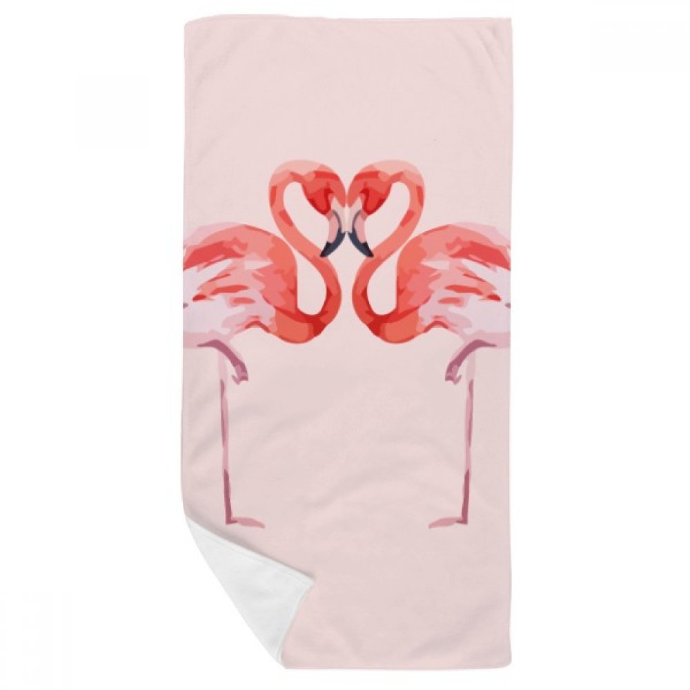 Serviette de bain Flamingo Couple Amoureux, le cadeau doux idéal en 35x70cm