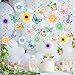 54Pcs Spring Hanging Decorations Flower Butterfly Hanging Swirl Decorations Ceiling Streamers for Spring Easter Party Decorations Birthday Wedding Mother's Day Home Garden Tea Party Decorations