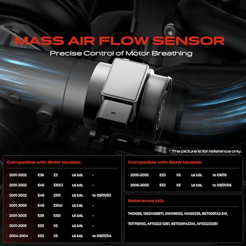 A-Premium Mass Air Flow Sensor [3 Pins, 3.0L] Compatible with BMW X5 2001-2006, 330Ci 330i 2001-2002, 530i 2001-2003, 330xi 2001-2005, Z3 2001-2002 by A-Premium - Used condition - Image 2