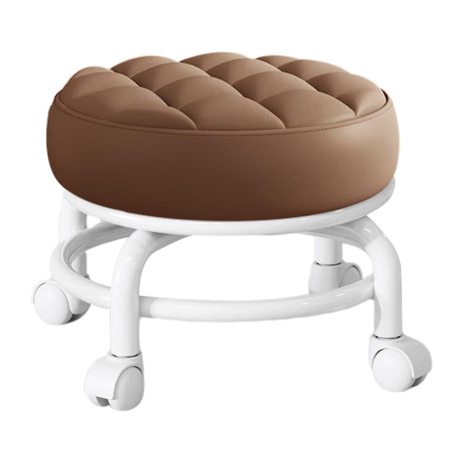 Taburete Bajo Con Ruedas Taburetes Altos Con Ruedas, Taburete Pequeño Resistente Con Ruedas Giratorio De 360° Taburete De Pedicura Con Ruedas Para El Hogar Oficina Garaje Tienda, 10,2 Pulgadas