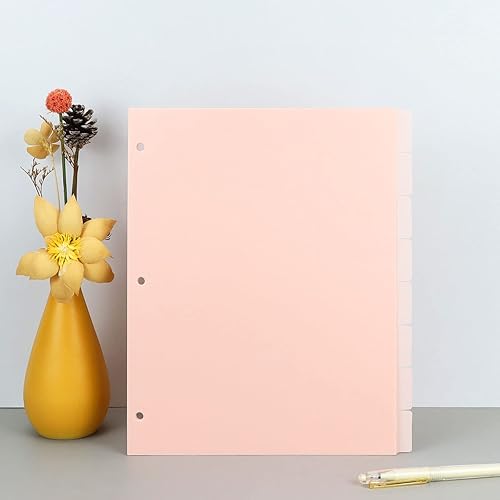 Miniatura 7 de Paquete de 3 separadores rosas para carpeta de 3 anillas, separadores de plástico resistentes de 8 pestañas, separadores de pestañas insertables