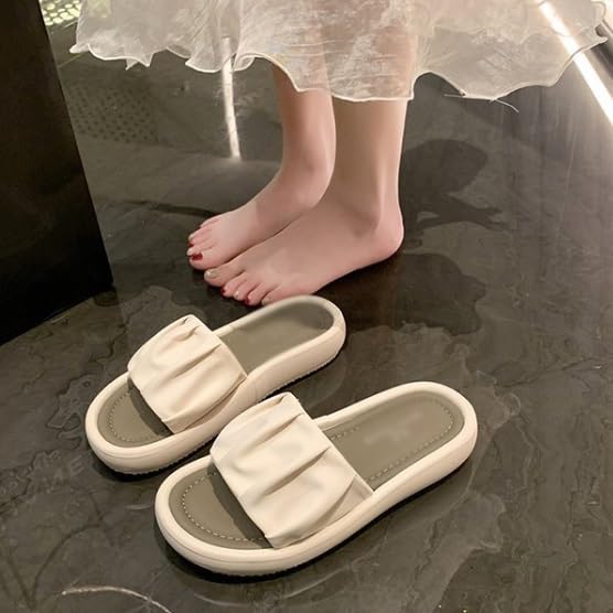 HBJWOV Thick Soled Sandals for Women Thick Soled Pleated Beach Sandals2