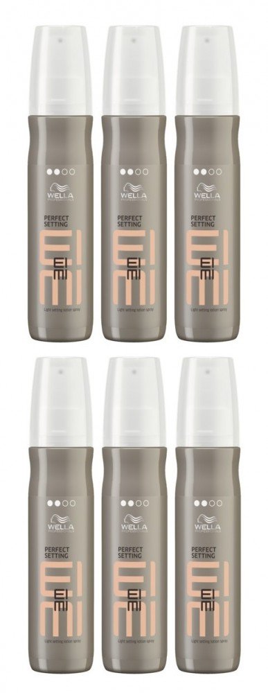 Wella, Eimi Perfect Setting, lozione spray leggermente fissante, professionale, 6 x 150 ml (etichetta in lingua italiana non garantita)
