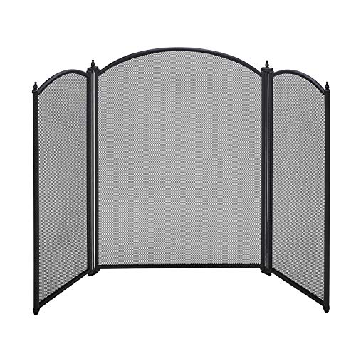 MAURER 22020560 Pantalla Chimenea Latón/Color Negro 107 x 61 (Alt) cm