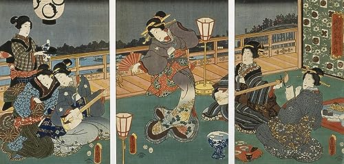 Toile courtisanes Utagawa Kunisada tableau japonais 60x90cm