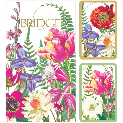 Caspari La Dolce Vita Bridge Gift Set 2 Jumbo Playing Card Decks & 2 Score Pads Premium Bridge Cards Gift Box