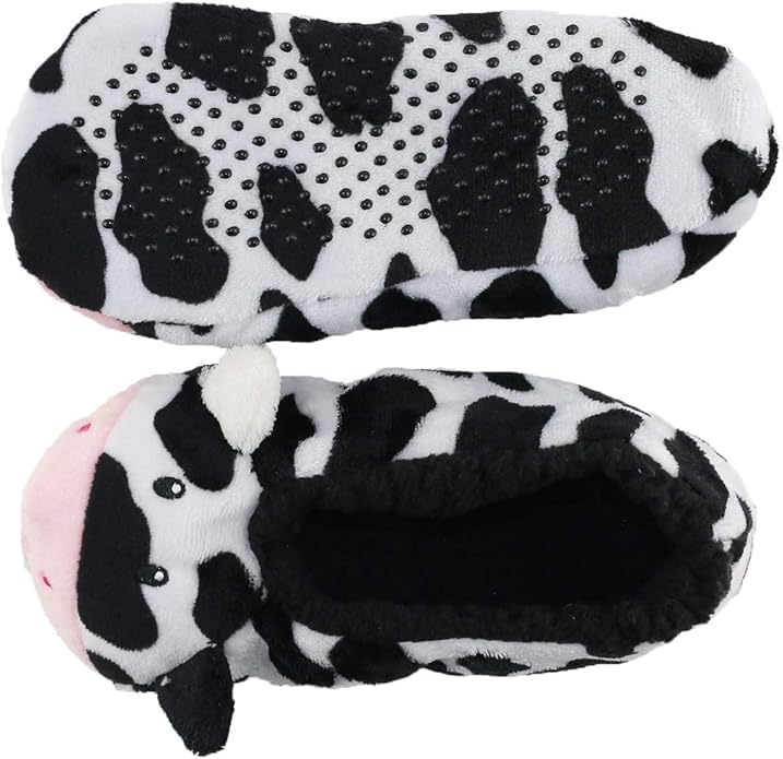 GLENMEARL 2 Pairs Slipper Socks for Women with Grippers Non Slip Winter Warm House Bedroom Slippers Cozy Indoor Home Slippers3