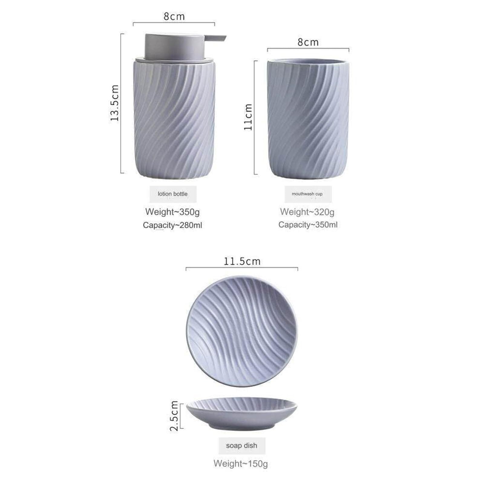 Set di accessori per il bagno Set dispenser for lozione, bicchiere for spazzolino da denti, portasapone, 4 pezzi, ricaricabile, decorazione costiera Arredamento per gli affittuari(Apricot)