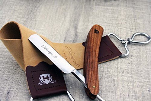 Haryali London, Klassisches Rasiermesser Set mit Lederriemen & Holzbox – Barbier Rasierset für Herren – Traditionelle Nassrasur – Vintage Rasierset mit Rasierpinsel & Zubehör