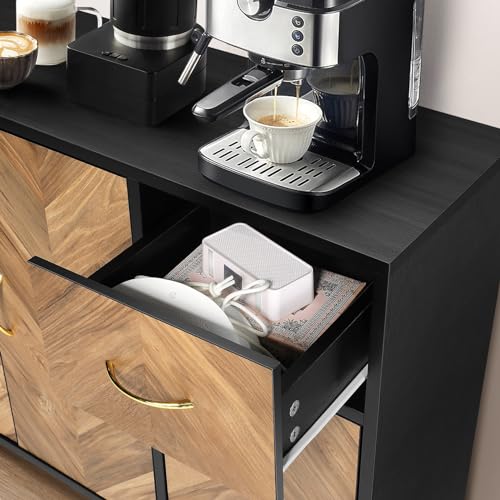 SIHANM-Sideboard-Buffet-Cabinet-with-Storage-3-Doors-Storage-Cabinet-with-Drawers-Free-Standing-Accent-Cabinet-with-Shelves-Anti-Toppling-Cabinets-for-Hallway-Living-Room-Entryway-Kitchen SIHANM Sideboard Buffet Cabinet with Storage 3 Doors Storage Cabinet with Drawers Free Standing Accent Cabinet with Shelves Anti Toppling Cabinets for Hallway Living Room Entryway Kitchen