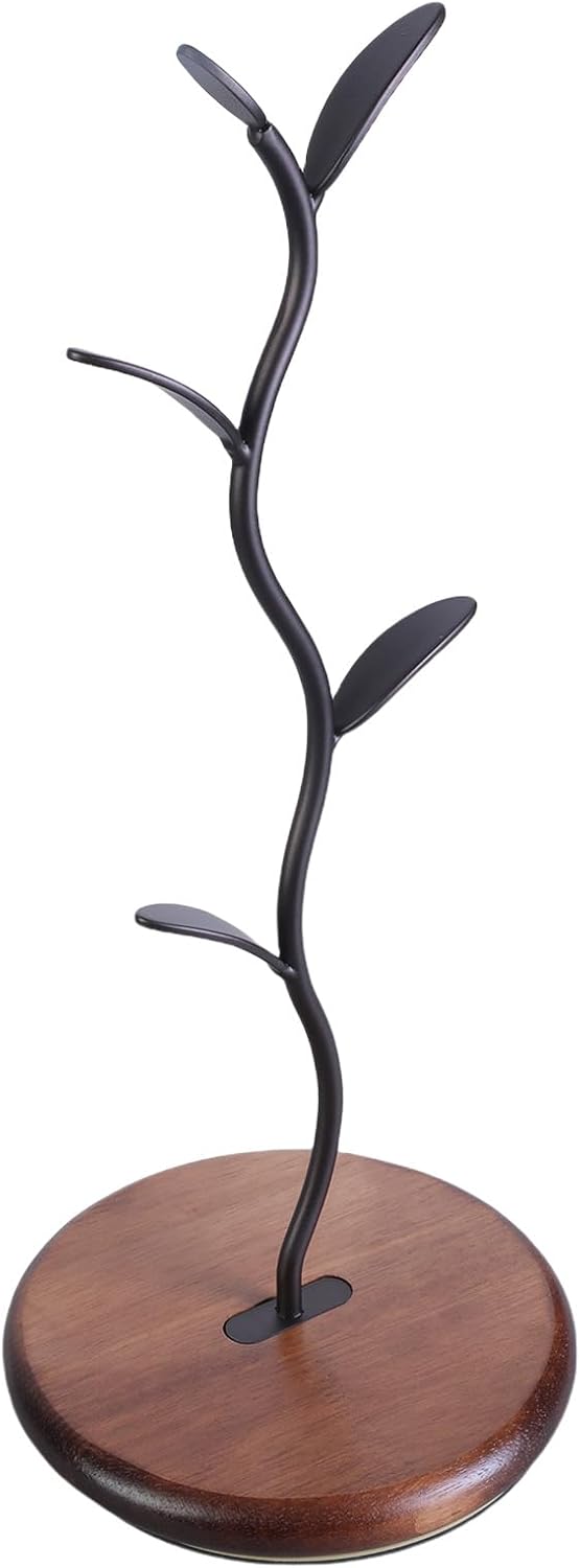 Portable Mug Holder Tree for Kitchen Or Coffee Cup with Stable Design and 4 Hook Home Organization Storage Solution Countertop Mug Tree