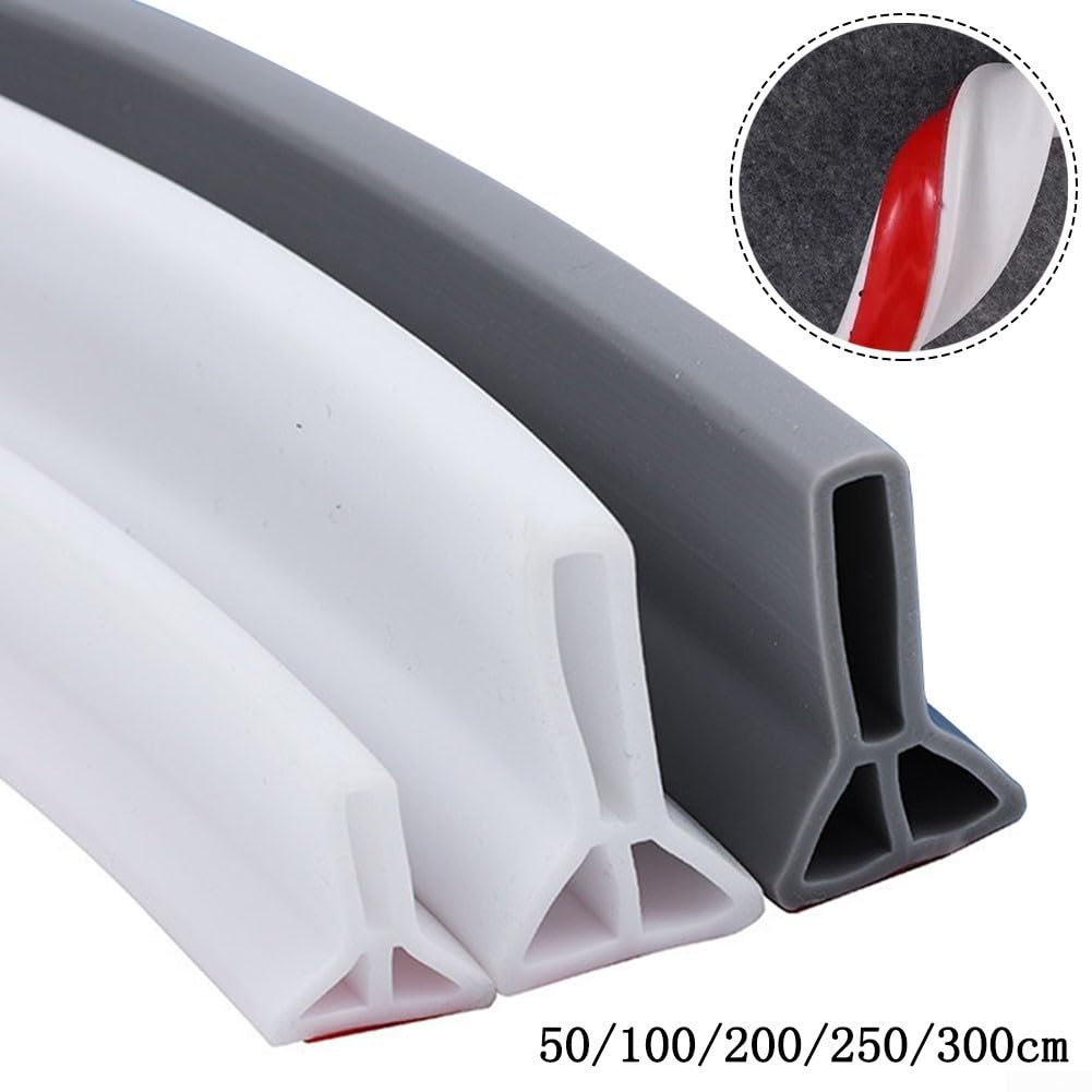 Barriera Doccia In Silicone Flessibile – Lunghezza 200 Cm, Impermeabile E Autoadesiva, Per Pavimenti Senza Soglia