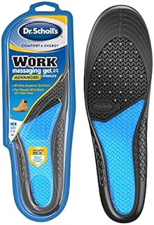 Dr. Scholl's WORK Massaging Gel Advanced Insoles (Men's 8-14) // All-Day Shock Absorption and Cushioning for Hard Surfaces (Packaging May Vary), 1 Count