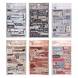 800 Stück Sticker Sprüche, 36 Sheets Scrapbook Aufkleber Stickers, Aesthetic Scrapbook Zubehör, Für Diy Fotobuch Tagebuch Journaling