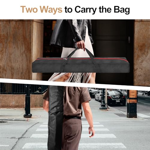 51in Tripod Carrying Case, Heavy Duty Tripod Bag with Handles, Full Double Zipper, Inner Pocket, Padded Carry Case for Pipe and Drape Kit, Light, Speaker, Mic Stand - Thumbnail 5