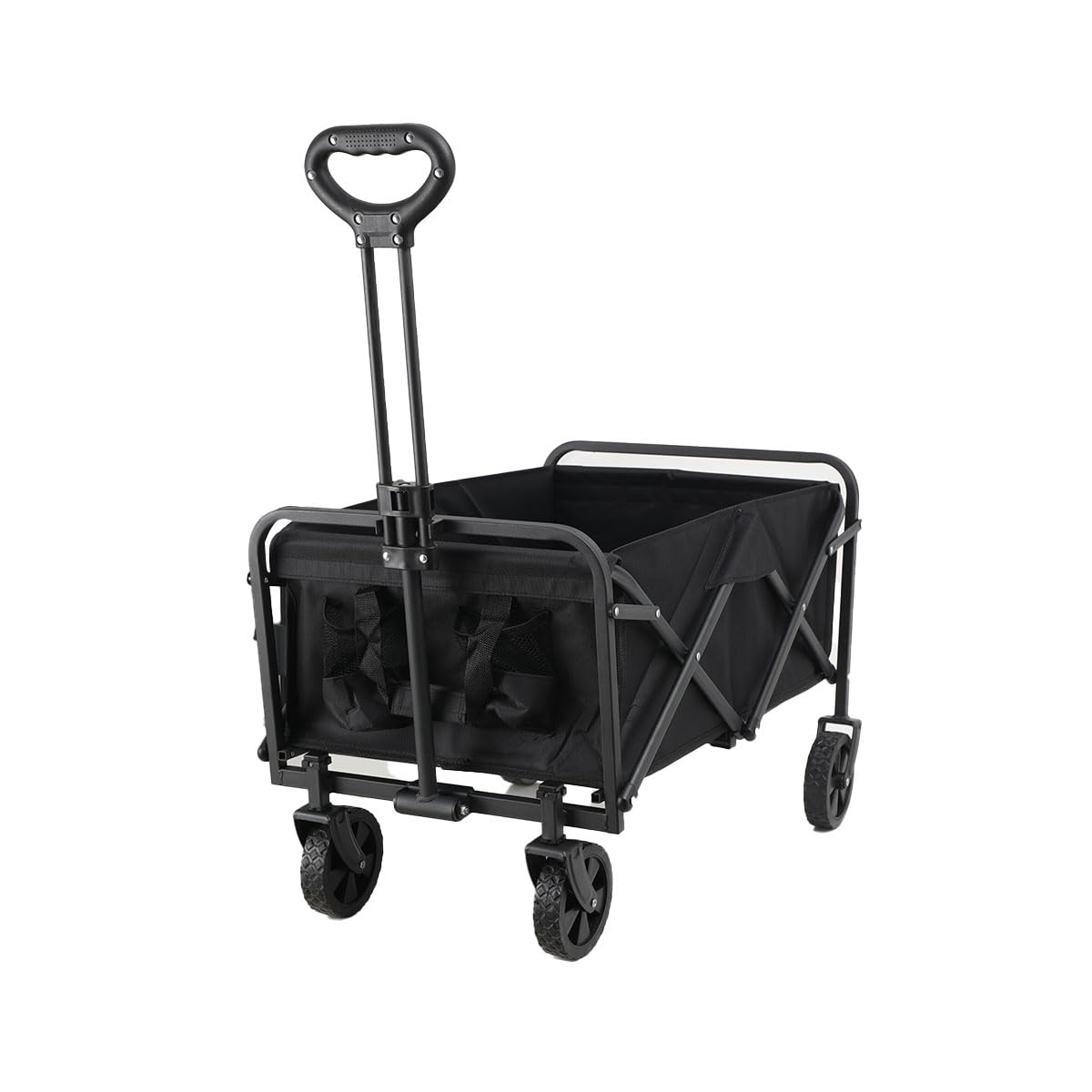 Carrello Pieghevole Con Ruote per Campeggio e Spiaggia, Struttura in Acciaio 80 kg, Ruote Girevoli 360°, Manico Regolabile, Ampio Carrello Portatutto