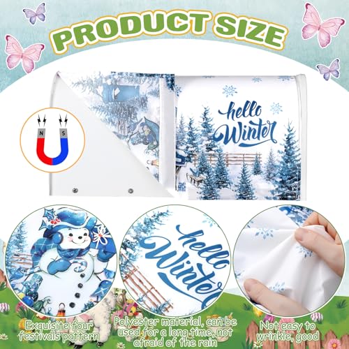 Image of Dispowreath 12 Pcs Vintage Seasonal Mailbox Covers Magnetic Standard Size 18 x 21 Inch Valentines Spring St Patricks Easter Magnetic Mailbox Covers for Garden Yard Outdoor Decor