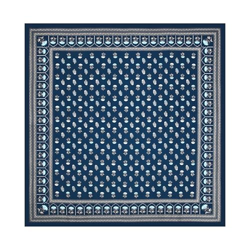 Image of BLOCKS OF INDIA Hand Block Printed 200 TC Cotton Super King Size Bedsheet(106 x 106) | Pack of 1, Batik Blue Flower