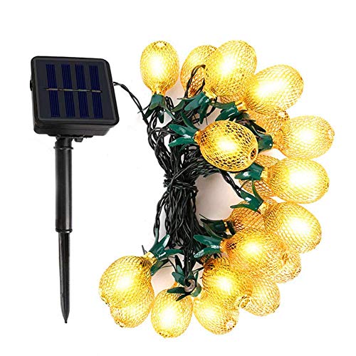 Ananas Licht Schnur, 6M 20LED Solar Metall Ananas Schnur Lichterketten wasserdichte Lichterkette Lichter für Indoor Outdoor Garten Patio