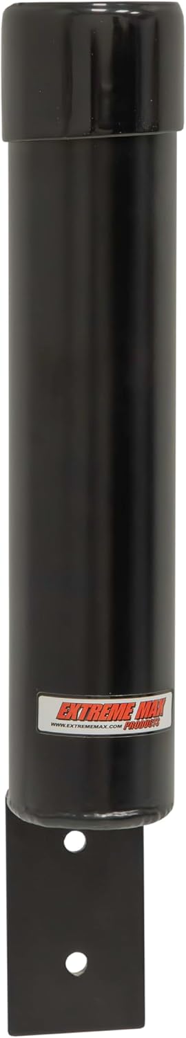 Extreme Max 5001.6704 Wall-Mount Aluminum Funnel Holder for Enclosed Race Trailer, Shop, Garage, Storage - Black