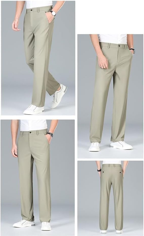 Dualego Super Stretch Ice Silk Comfort Everyday Pants Fleurosta Pants Rovenfit EaseMotions Breathable Casual Trousers for Men3