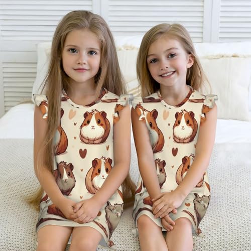 Augenstern Flutter Sleeve Nightgown Cute-Guinea-Pig Soft Sleepwear Nightdress4