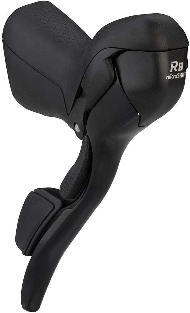 Close-up of microSHIFT R8 left shift lever