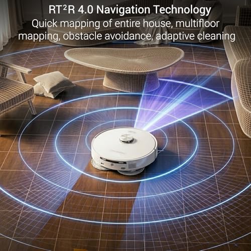 Image of MILAGROW iMap Max W300 ECO All in One Robot Vacuum & Mop 24000Pa Suction, 3.5 L Self Empty Dust Bag, Tangle-Free 2.0 Technology, Self Washing & Drying Mop, 5200 mAh Battery, App /Alexa (White)