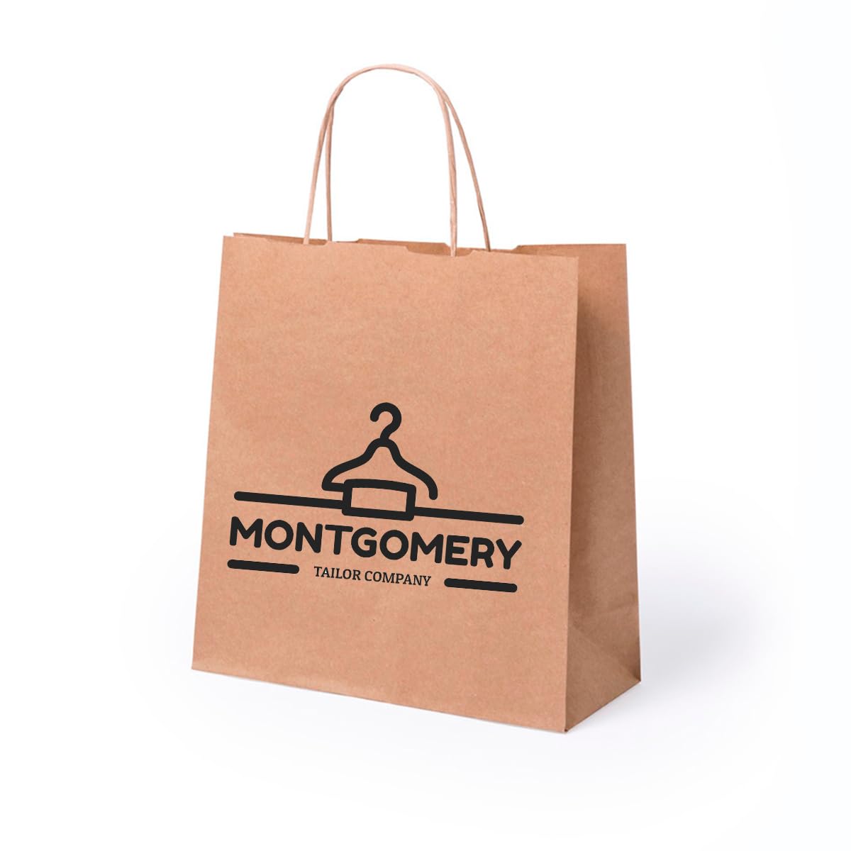 Pack de 50 Bolsas Personalizadas de papel kraft con asas, grandes, medianas y pequeñas. Bolsas para comercios de papel biodegradable, reutilizables ideales para tiendas. (MARRÓN, 32x40 CM GRANDE)