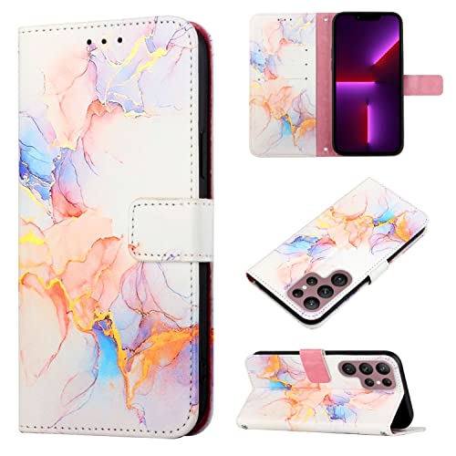 Étui portefeuille Samsung S22 Ultra König Design motif marbre élégance 360