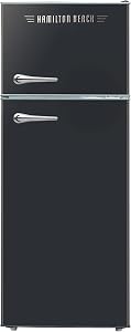 HAMILTON BEACH 2 Door Apartment Size Refrigerator with Freezer, 7.5 cu. ft, Retro Black