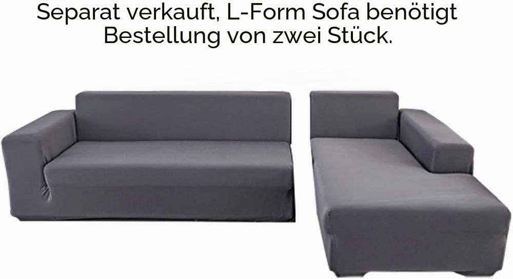 LINGKY Sofabezug Ecksofa L Form Stretch Samt Sofa Überzug Universal Couchbezug Für 1/2/3/4 Sitzer Waschbar Sofa Überwürfe (L Form Ecksofa Erfordert Zwei) - Sofabezug 3 Sitzer, Hellgrau