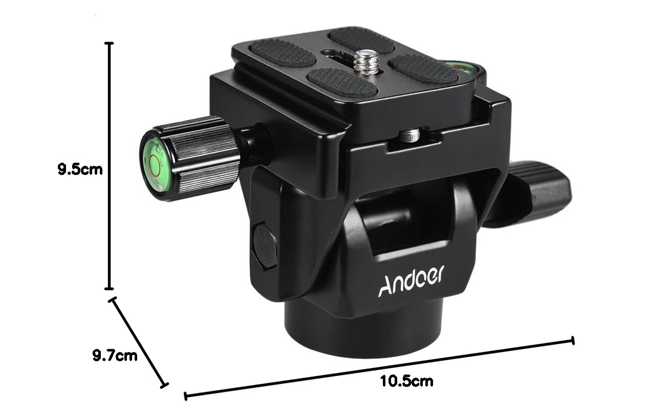Andoer M-12 Monopod Tilt Head Panoramica Testa teleobiettivo Birdwatching con piastra a sgancio rapido