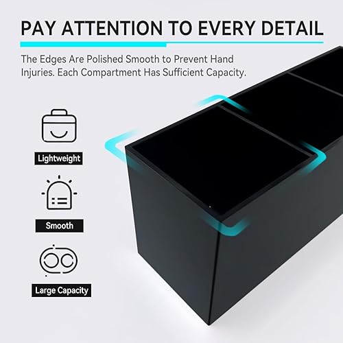 Miniatura 7 de Soporte acrílico para bolígrafos y cubiertos, taza de brochas de maquillaje, organizador de almacenamiento de escritorio o pared, perfecto para