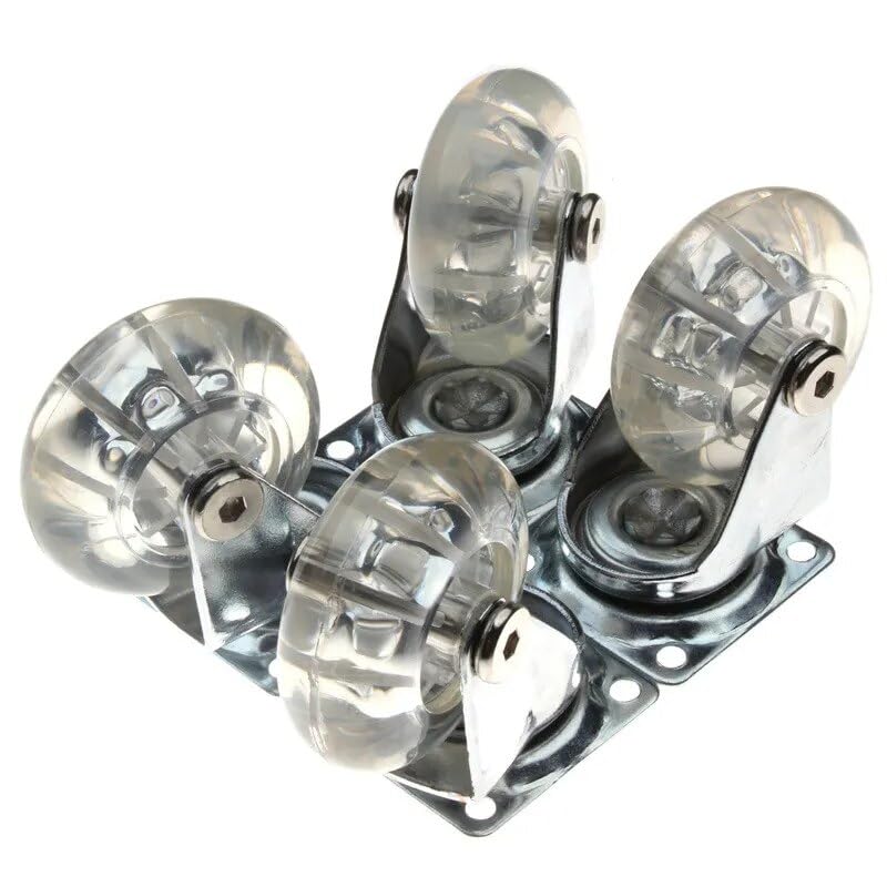 4PCS 50MM Transparent PU Caster Office Chair Sofa Platform Trolley Wheels Furniture Hardware High Bearing Capacity 40kg Casters