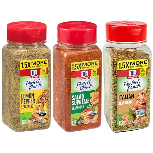 McCormick Perfect Pinch Seasoning Variety Pack, Lemon Pepper, Salad Supreme, and Italian, 21.87 oz