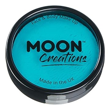 Moon Creations Pro Face & Body Makeup | Turquoise | 36g | Professional Colour Paint Cake Pots for Face Painting | Face Paint For Kids, Adults, Fancy Dress, Festivals, Halloween