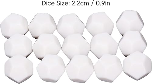 Miniatura 3 de 30 dados blancos D12 en blanco, cubos de 0.9 in, kit de dados poliédricos para educación de entretenimiento