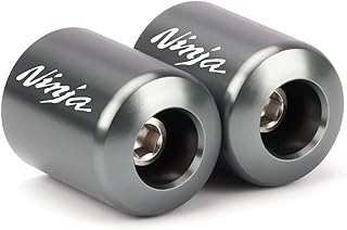 MotHeart Plugues de extremidade de guidão de motocicleta para Kawasaki Ninja 250 300 400 650 1000 400R 250R 250SX 1000SX H2R ZX14R ZX10R ZX6R Extremidades do guidão, plugue, antivibração, manoplas deslizantes (titânio)